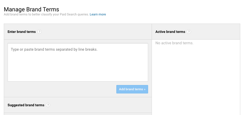 managing brand terms in Google Analytics